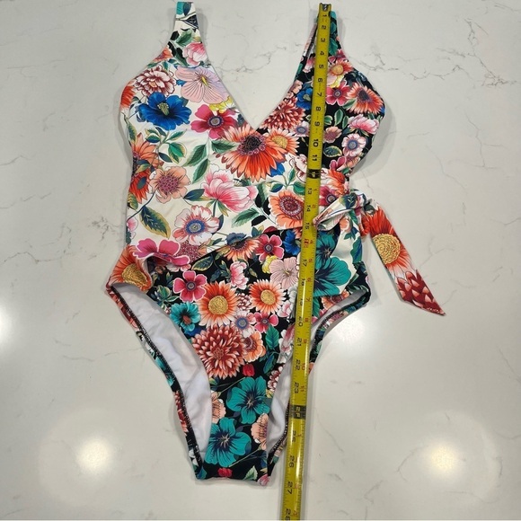 Johnny Was Floral Mirror & Evening Palace Wrap One Piece Swimsuit Sm - Picture 11 of 13